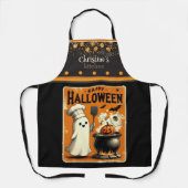 Schattigee kawaii Happy Halloween aangepaste naam Schort (Voorkant)