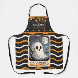 Schattigee kawaii Happy Halloween aangepaste naam Schort