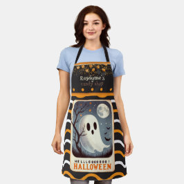 Schattigee kawaii Happy Halloween aangepaste naam Schort