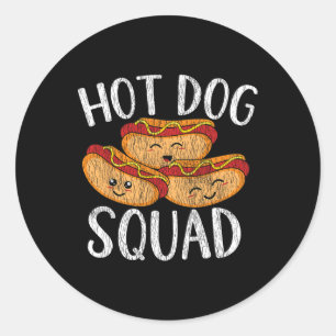 Schattigee Kawaii Hot Dog Squad BBQ Familie Matchi Ronde Sticker
