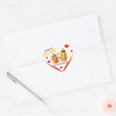 Schattigee Kawaii hotdogs en mosterd Hart Sticker (Envelop)
