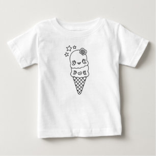 Schattigee Kawaii Ice Cream Cones Tekening