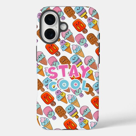 Schattigee Kawaii Ice-Cream & Popsicle iPhone Case (Achterkant)