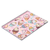Schattigee Kawaii Ice Cream Print Notitieboek Jour (Linkerzijde)