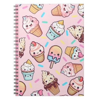 Schattigee Kawaii Ice Cream Print Notitieboek Jour