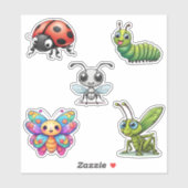 Schattigee Kawaii Insect Set Waterdicht Sticker (Vel)