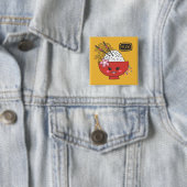 Schattigee Kawaii Japanese Food Pin Vierkante Button 5,1 Cm (In situ)