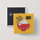 Schattigee Kawaii Japanese Food Pin Vierkante Button 5,1 Cm (Voorkant /achterkant)