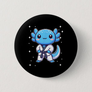 Schattigee Kawaii Karate Axolotl Martial Arts Ronde Button 5,7 Cm