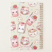 Schattigee Kawaii Kat en Koffie Print Planner Scha (Achterkant)
