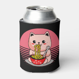Schattigee Kawaii kat eten ramen Blikjeskoeler