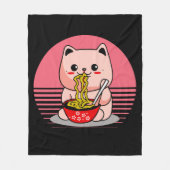 Schattigee Kawaii kat eten ramen Fleece Deken (Voorkant)