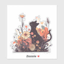 Schattigee Kawaii-kat in het bloemenveld