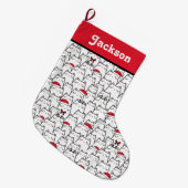 Schattigee Kawaii kat kerst kous Grote Kerstsok (Voorkant (Hangend))