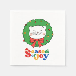 Schattigee Kawaii Kat Kerstkrans Seizoen van Joy Servet