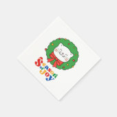 Schattigee Kawaii Kat Kerstkrans Seizoen van Joy Servet (Hoek)