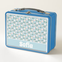 Schattigee kawaii kat patroon azuurblauwe naam