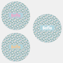 Schattigee kawaii kat patroon azuurblauwe naam