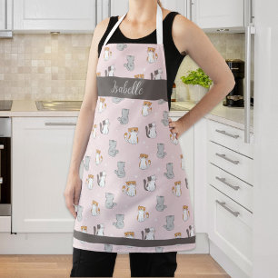 Schattigee Kawaii katten gepersonaliseerd Schort