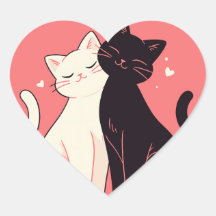 Schattigee Kawaii katten knuffelen met harten