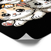 Schattigee Kawaii Katten Neko Grappig Kitten Katte Poster (Hoek)