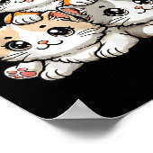 Schattigee Kawaii Katten Neko Grappig Kitten Katte Poster (Hoek)