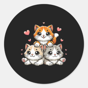 Schattigee Kawaii Katten Neko Grappig Kitten Katte Ronde Sticker