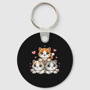 Schattigee Kawaii Katten Neko Grappig Kitten Katte Sleutelhanger