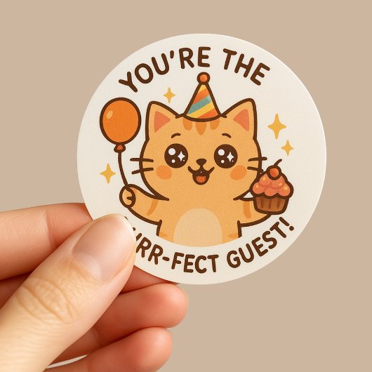 Schattigee kawaii kattenfeest dank u ronde sticker