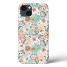 Schattigee kawaii kattenpatroon pastel