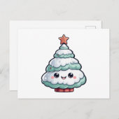 Schattigee Kawaii kerstboom illustratie Feestdagenkaart (Voorkant / Achterkant)
