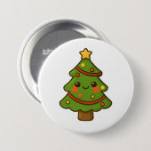 Schattigee Kawaii kerstboom Ronde Button 7,6 Cm (Voorkant /achterkant)