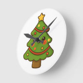 Schattigee Kawaii kerstboom Ronde Klok (Hoek)
