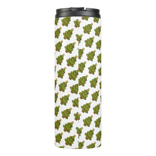 Schattigee Kawaii kerstboom Thermosbeker (Achterkant)