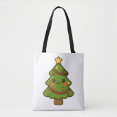 Schattigee Kawaii kerstboom Tote Bag (Voorkant)