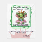 Schattigee Kawaii kikker Prinses Print Fleece Deken (Voorkant)