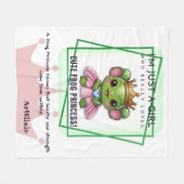 Schattigee Kawaii kikker Prinses Print Fleece Deken (Voorkant (Horizontaal))