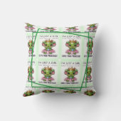 Schattigee Kawaii kikker Prinses Print Kussen (Achterkant)