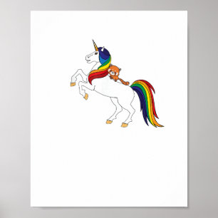 Schattigee Kawaii Kinder Eenhoorn Rode Panda Lover Poster