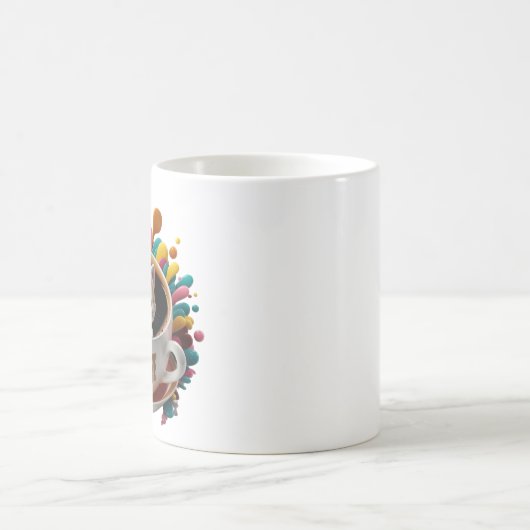 Schattigee Kawaii Kitten in de koffiekop Koffiemok (Center)