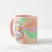 Schattigee Kawaii Kitten met Bubble Tea Gepersonal Mok (Voorkant links)