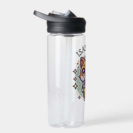 Schattigee Kawaii Kitten met Bubble Tea Gepersonal Waterfles (Rechts)