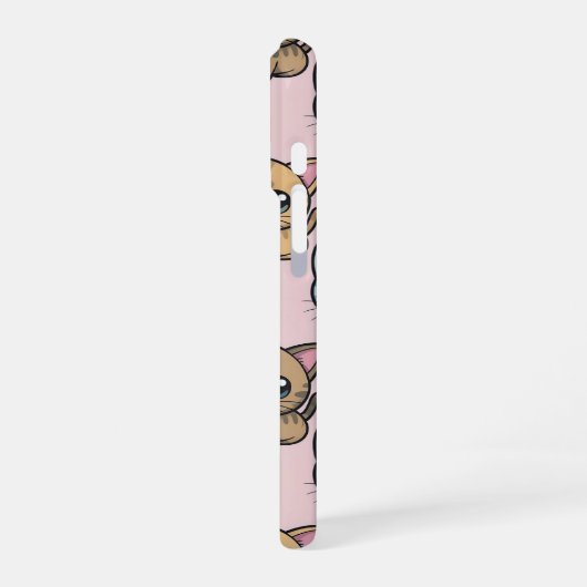 Schattigee Kawaii Kitten Pattern iPhone 16 Pro Hoe iPhone Hoesje (Linkerkant)