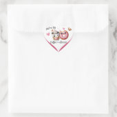 Schattigee kawaii koffie en donuts hart sticker (Tas)