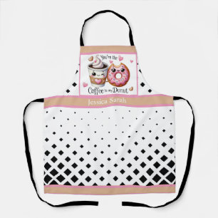 Schattigee kawaii koffie en donuts schort