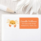 Schattigee kawaii krab retour adres label (Insitu)