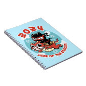 Schattigee Kawaii kunst | 2024 Jaar van de Draak Notitieboek (Rechterzijde)