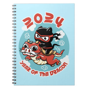 Schattigee Kawaii kunst 2024 Jaar van de Draak Notitieboek