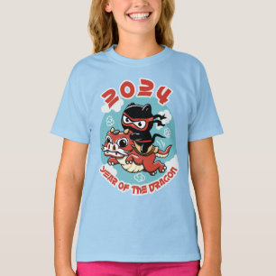 Schattigee Kawaii kunst   2024 Jaar van de Draak T-shirt