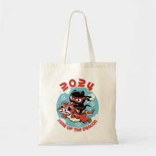 Schattigee Kawaii kunst   2024 Jaar van de Draak Tote Bag